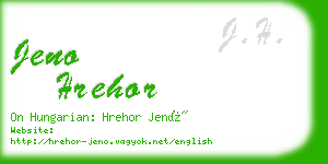 jeno hrehor business card